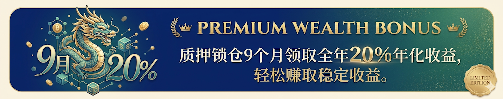 尊享财富加码：质押锁仓9个月领取全年20%年化收益，轻松赚取稳定收益